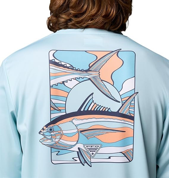 Columbia Mens Terminal Tackle PFG Fish Shine II Long Sleeve - Marine Light