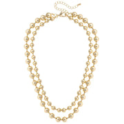 Canvas Macie Layered Ball Bead Necklace - Shiny Gold