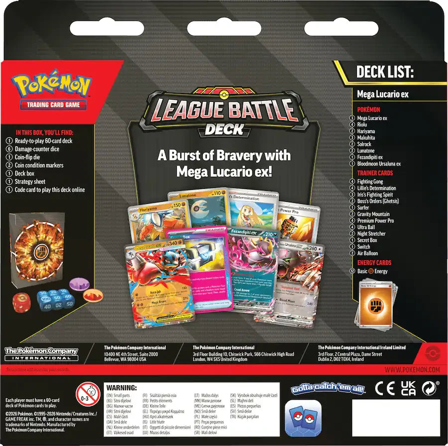 Pokémon TCG Mega Lucario ex League Battle Deck Box