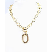 Caroline Hill Francey Gold Oval Pendant Necklace Gold