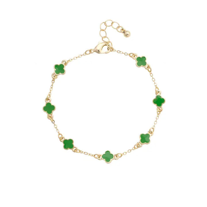 Canvas Margaret Dainty Clover Bracelet - Green