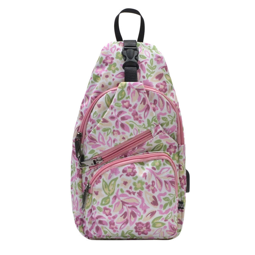 Calla Nupouch Small Anti-Theft Daypack - Pink & Green Floral