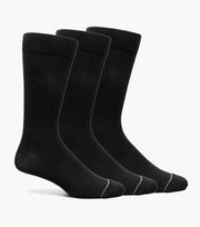 Florsheim 3-Pack Bamboo Solid Men's Crew Dress Socks - Black