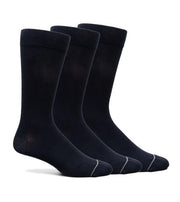 Florsheim 3-Pack Bamboo Solid Men's Crew Dress Socks - Navy