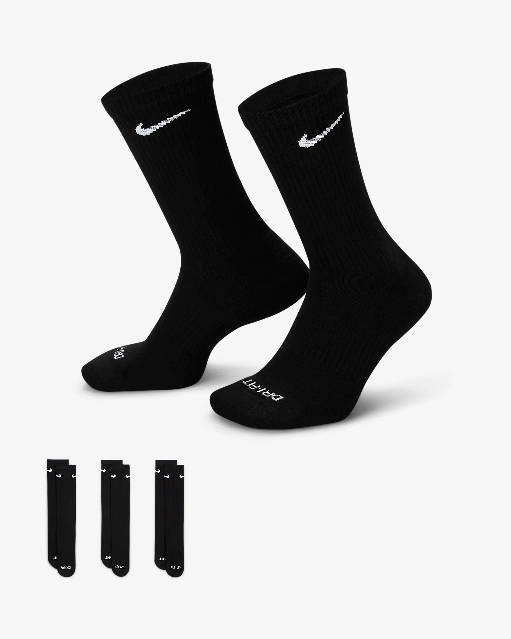 Nike Everyday Plus Cushioned Training Crew Socks - 3 Pack