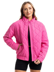 Katydid Women's Diamond Quilted Jacket - Hot Pink