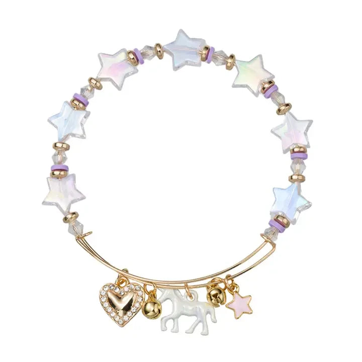 Jane Marie Kids Clear Star Beaded Bracelet with Unicorn