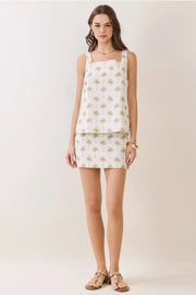 TCEC Women's Palm Print Sleeveless Top