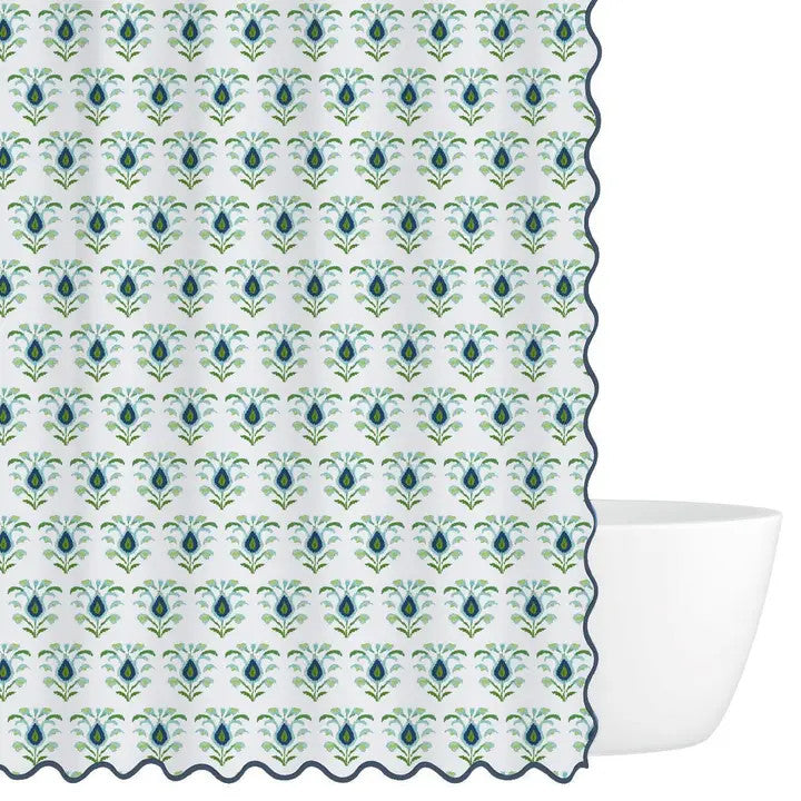 Laura Park Rosemary White Shower Curtain
