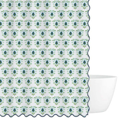 Laura Park Rosemary White Shower Curtain