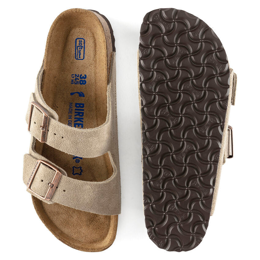 Birkenstock Women's Arizona Soft Footbed Suede Leather - Taupe