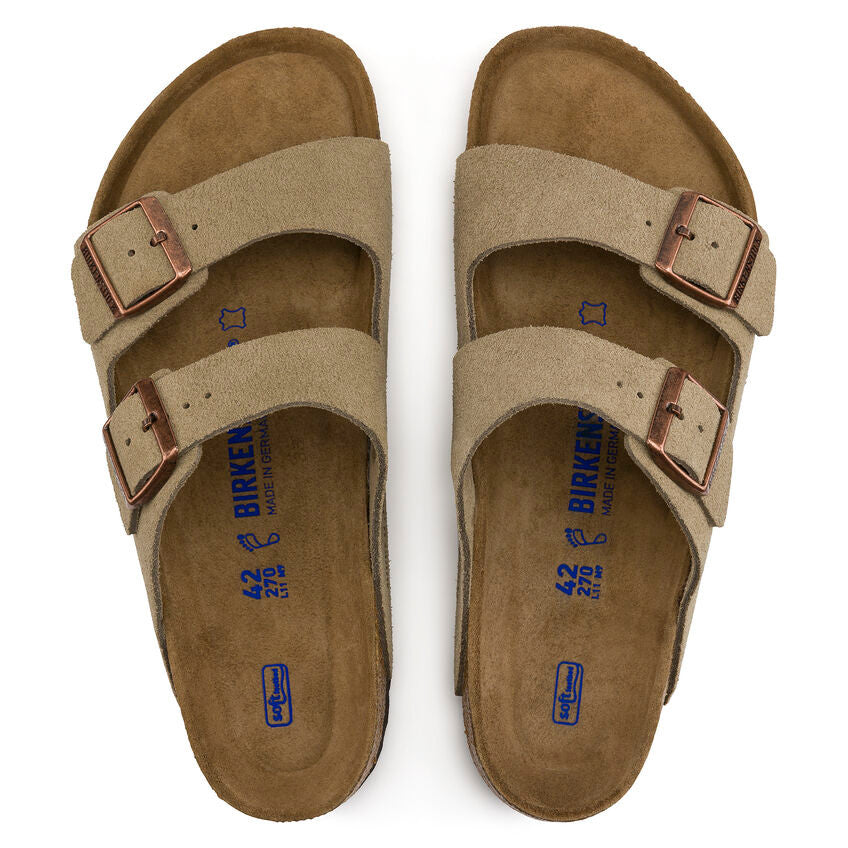 Birkenstock Women's Arizona Soft Footbed Suede Leather - Taupe