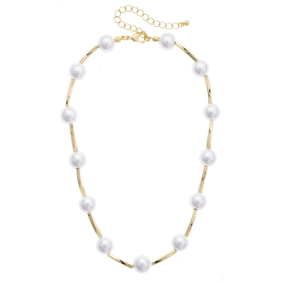 Canvas Simone Pearl Linked Necklace - Ivory
