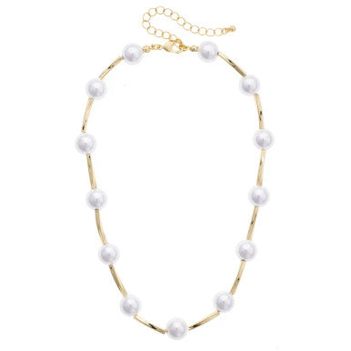 Canvas Simone Pearl Linked Necklace - Ivory