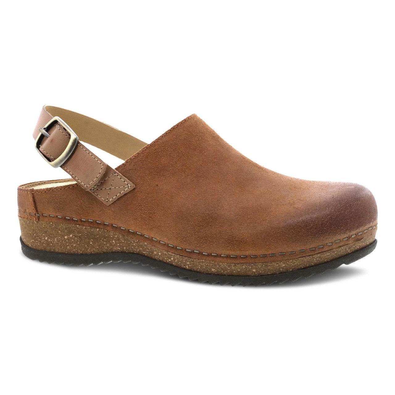 Dansko Merrin Tan Burnished Suede Clogs