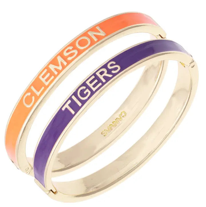 Canvas Clemson Tigers Skinny Enamel Hinge Bangle