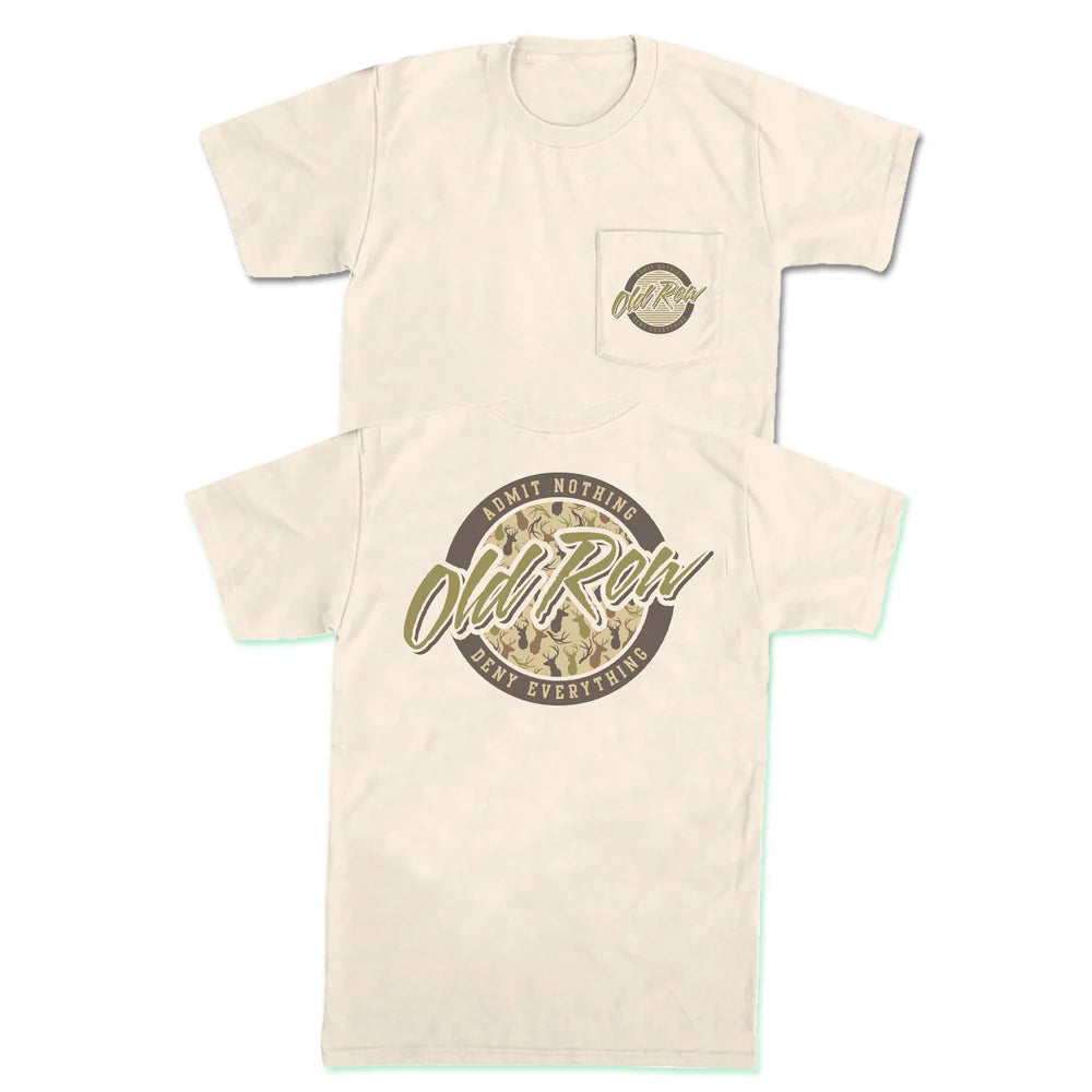 Old Row Deer Camo Circle Logo Pocket Tee - Ivory