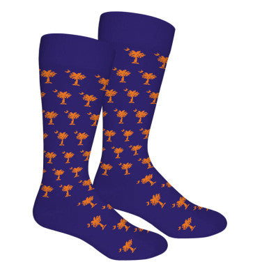 Brown Dog Palmetto Purple Crew Socks