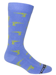 Brown Dog Boring Crew Socks - Della Blue