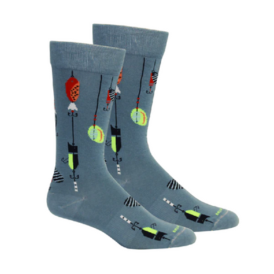 Brown Dog Lured Bluestone Socks Fishing Outdoor Crew Socks