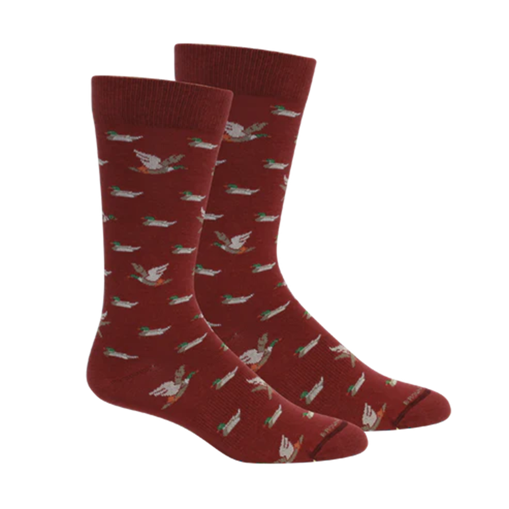 Brown Dog Belhaven Waterfowl Crew Sock - Tibetan Red