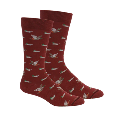 Brown Dog Belhaven Waterfowl Crew Sock - Tibetan Red