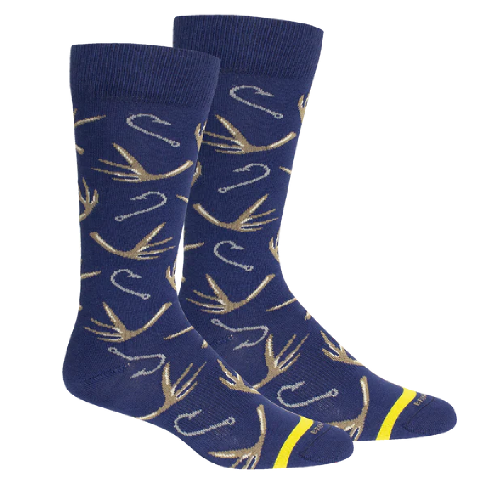 Brown Dog Hook & Bullet Insignia Blue Socks