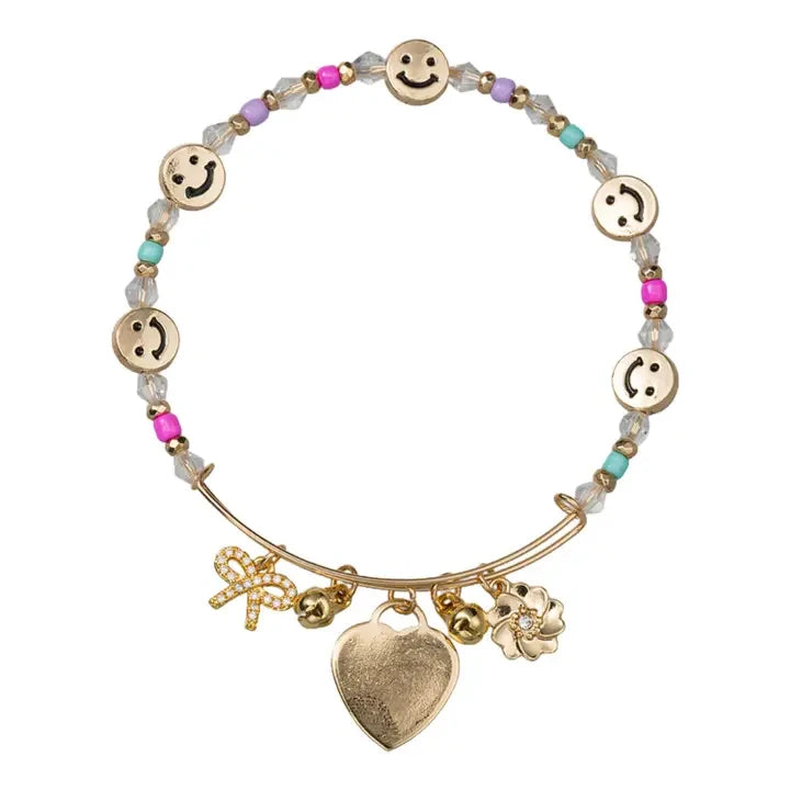 Jane Marie Kids Happy Face Bracelet with Bow