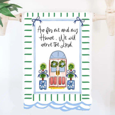 Happy By Rachel As For Me and My House Tea Towel