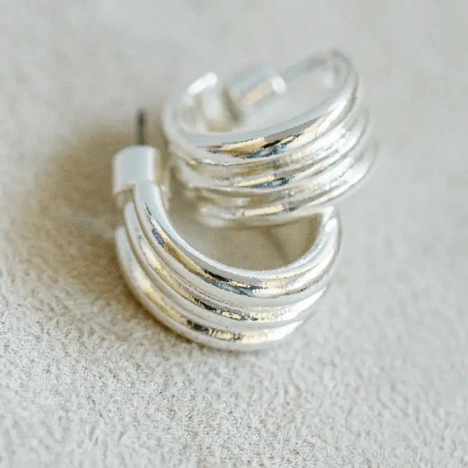 Smith & Co. Triple Mini Hoop - Silver