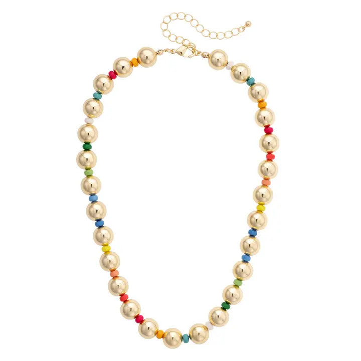 Canvas Blakely Statement Ball Bead Necklace - Rainbow Multi