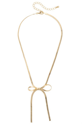 Canvas Andy Looped Bow Necklace - Shiny Gold