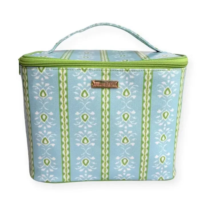 Laura Park Rosemary Stripe Blue Train Case