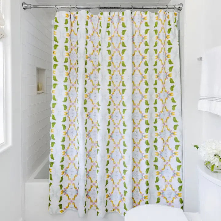 Laura Park Dogwood Scalloped Shower Curtain