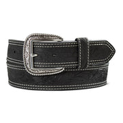Ariat Men's Black Tooled Double Stitch Belt