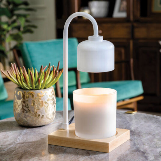 Candle Warmers Etc. White & Wood Arched Candle Warmer Lamp