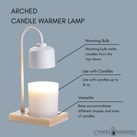 Candle Warmers Etc. White & Wood Arched Candle Warmer Lamp