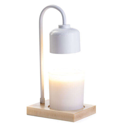 Candle Warmers Etc. White & Wood Arched Candle Warmer Lamp