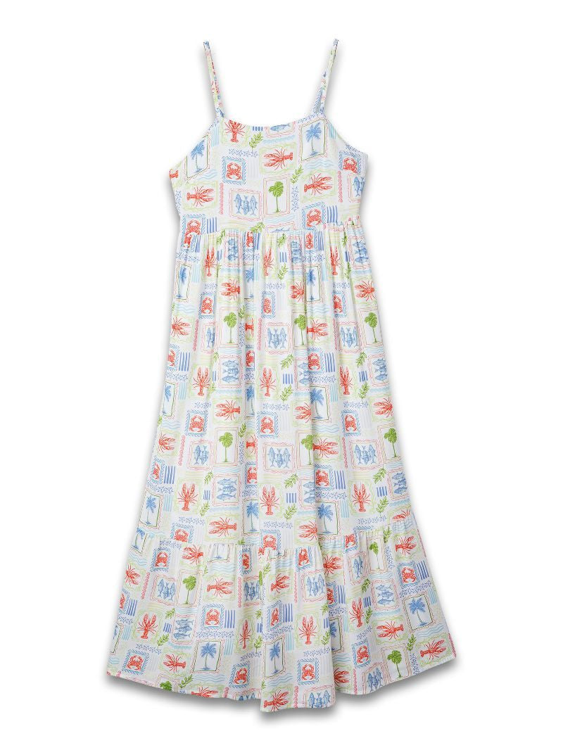 Simply Southern Women's Tiered Coastal Dress - Sea Patch