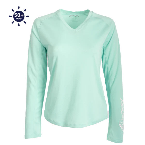 Bimini Bay Cabo II Women's Long Sleeve Shirt Featuring BloodGuard Plus - Ice Green