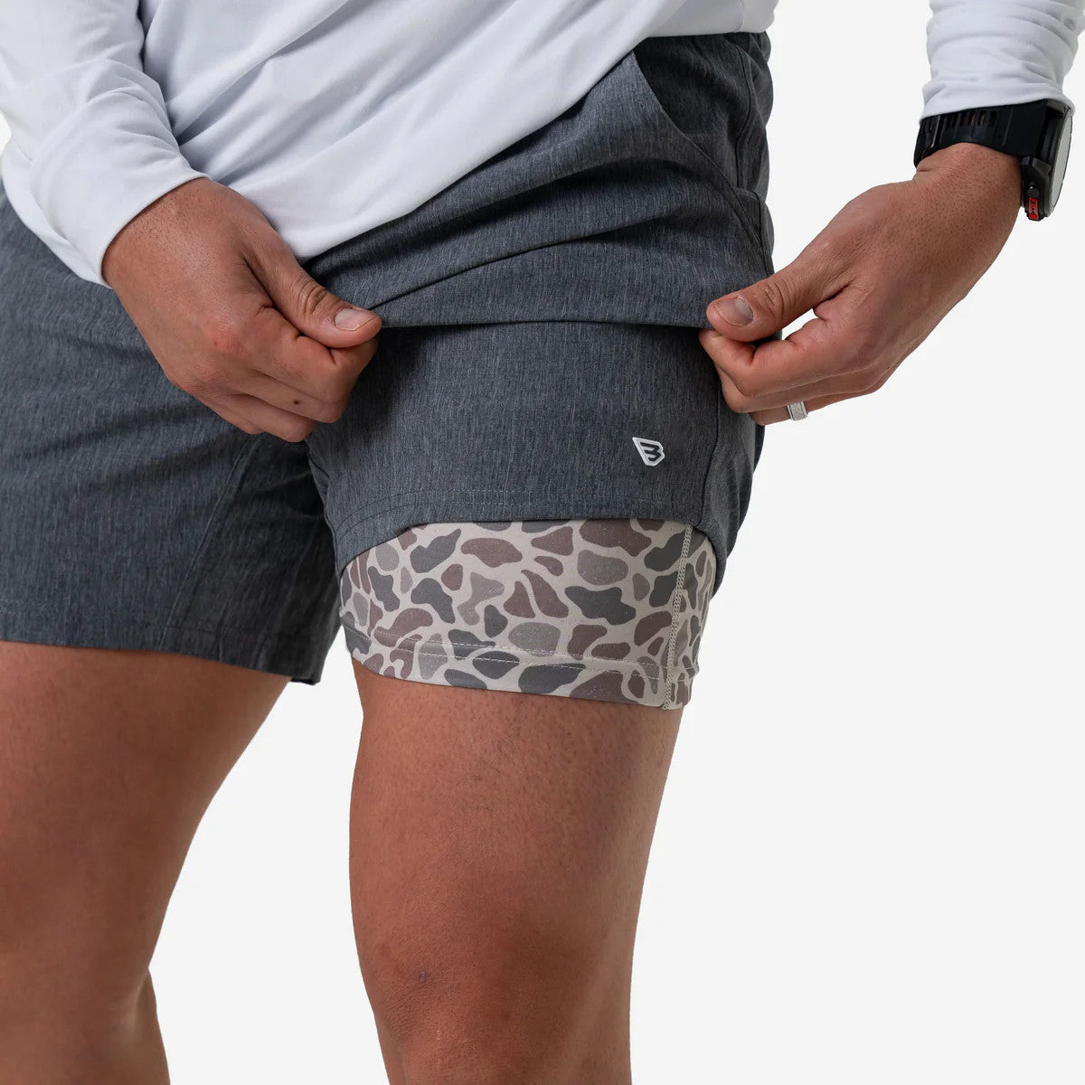 Burlebo Men's 7" Athletic Short - Grizzley Grey