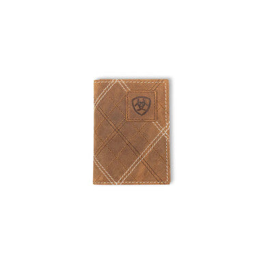 Ariat Trifold Cross Stitch Patch Wallet