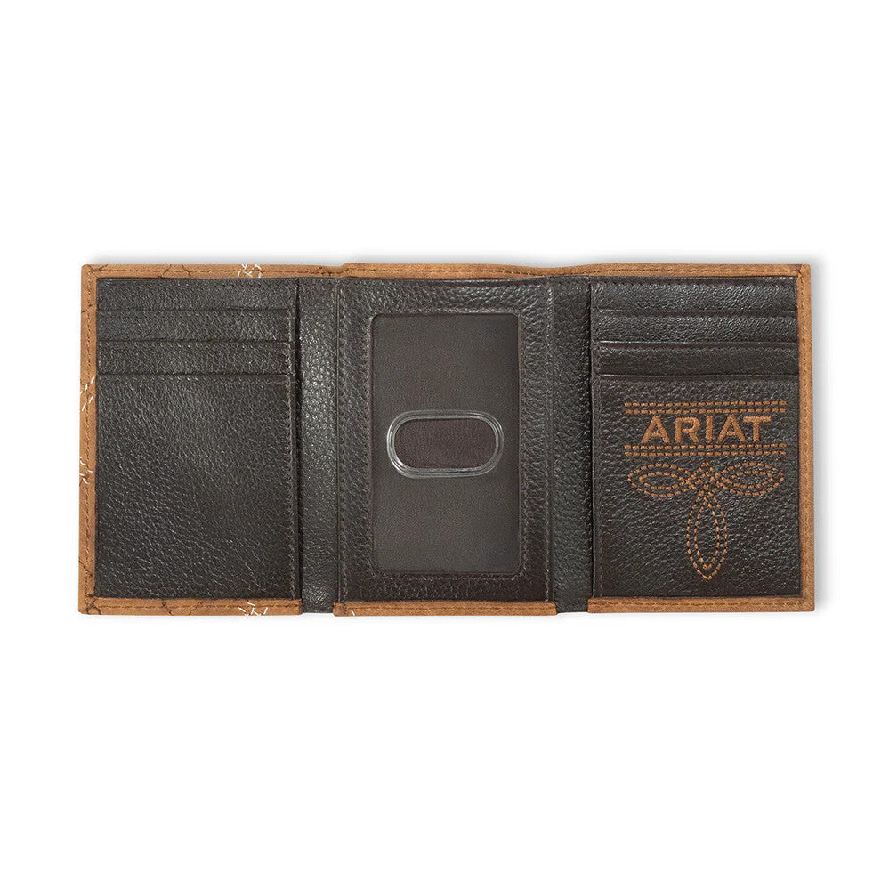 Ariat Trifold Cross Stitch Patch Wallet