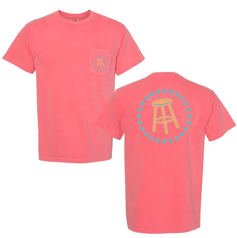 Barstool Sports Men's Stools & Stars Pocket Tee - Coral