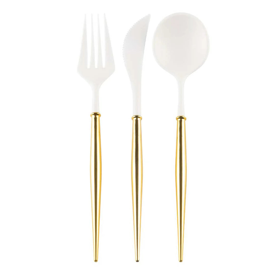 Sophistiplate Gold Bella Assorted Plastic Cutlery - 24pc