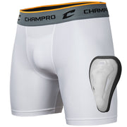 Champro Compression Boxer Short with Cup - White