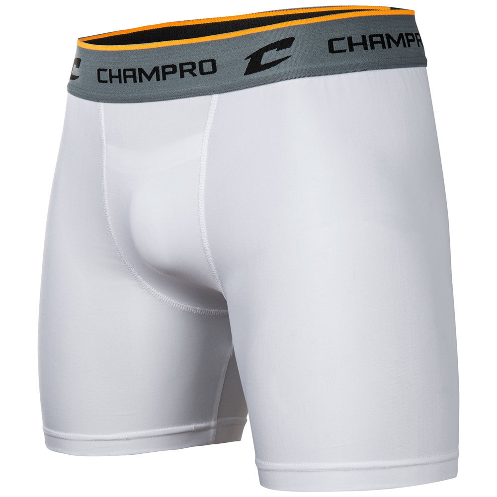 Champro Compression Boxer Short with Cup- White