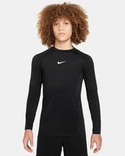 Nike Pro Big Kids Dri-FIT Long Sleeve Top - Black/White