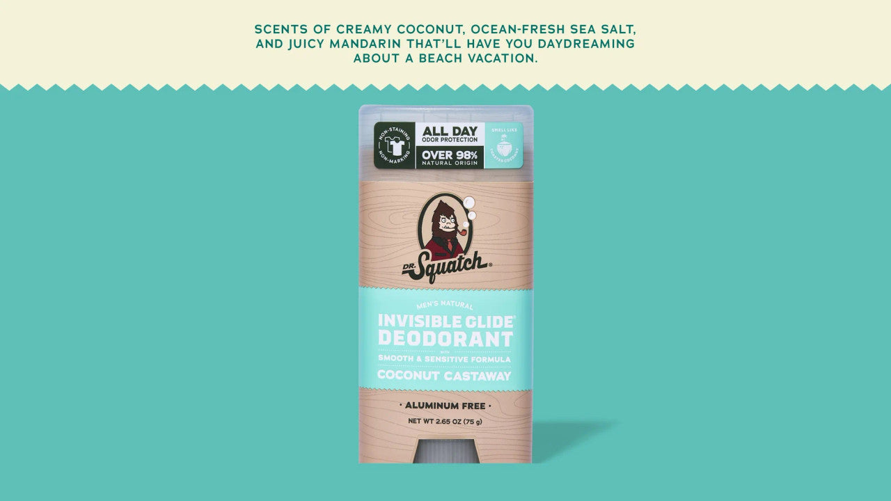Dr. Squatch Invisible Glide Deodorant Coconut Castaway