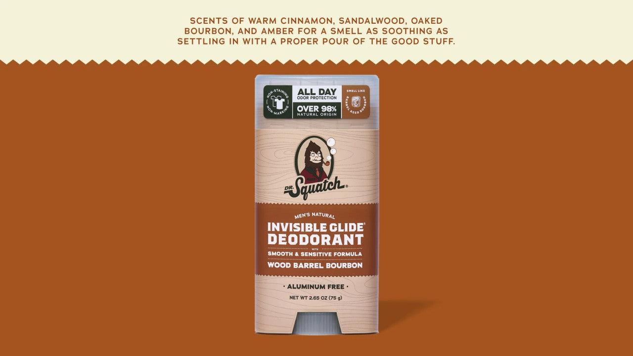 Dr. Squatch Invisible Glide Deodorant Wood Barrel Bourbon